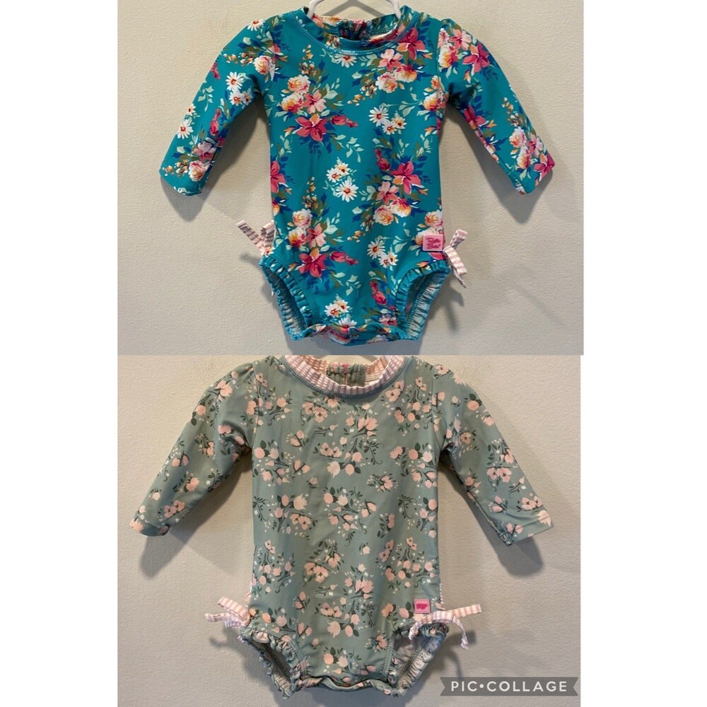 Ruffle Butts Girls Long Sleeve One Piece Rash Guard Lot 3-6 Months Swimsuit
